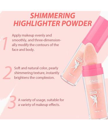 Makeup Highlighter Fairy Patting Powder Stick Highlighter - Shimmer Three-Dimensional Makeup Stick for Face Body Tmay 02#pink - Buy Online on GoSupps.com