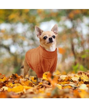 Classic Dog Sweater | Warm Turtleneck Puppy & Cat Coat | Winter & Holiday Pet Outfits | XXL Caramel - Buy Online on GoSupps.com