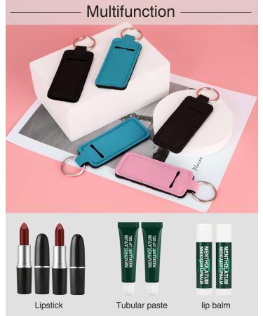 Meiiy Chapstick Holder - 3pcs Lip Balm Sleeve Pouch with Hook for Women - Stocking Stuffers Gift - Buy Online on GoSupps.com