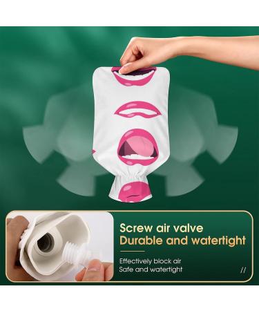 Hot Water Bottle with Lid - Lips Pattern Rubber Bag for Pain Relief Cramps & Foot Warmer | Hot & Cold Therapy - Buy Online on GoSupps.com