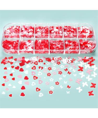 Manicure Accessories Nail Art Shiny Mixed Glitter Flakes Nail Art Sequins Nail Decoration Valentine's Day(style2) - Buy Online on GoSupps.com