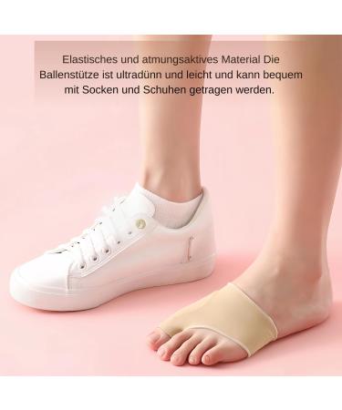 2 Pack Hallux Valgus Correction Bandage with Gel Pad - Elastic Bunion Sleeve for Pain Relief | Beige Orthopedic Support - Buy Online on GoSupps.com