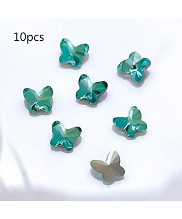 FEIlei 10x/Set Butterfly Nail Rhinestones Square Nail Charms DIY Hearts Nail Art Charms - Buy Online on GoSupps.com