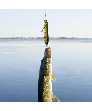 5pc Topwater Fishing Lures with Hooks - Minnow Popper Crank Baits for Bass Trout, Saltwater Freshwater Swimbaits - 3.94in 0.63oz - Buy Online on GoSupps.com