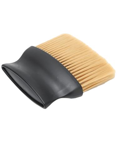 Neck Duster Brush Soft Comfortable Neck Face Duster Professional Frosted Concave Handle for Long Term Use(light yellow)