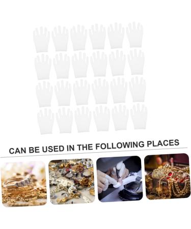 Ipetboom 12 Pairs Washable Cotton Gloves Sleep Gloves Jewelry Inspection Gloves Womens Glives Ladies Watches Working Gloves Shoelace Charms Womans Elastic Cotton Gloves Thicken Coin White 21x11x7cm - Buy Online on GoSupps.com