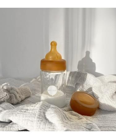 HEVEA Wide Neck Glass Baby Bottle 2-Pack, Plastic-Free, BPA and Phthalates-Free (150ml / 5oz) - Buy Online on GoSupps.com