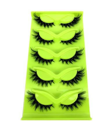 HBZGTLAD 3D Cat-Eye Mink Eyelashes - Curled Winged Thick & Natural False Eyelashes (MF-6) - Soft & Realistic - Buy Online on GoSupps.com