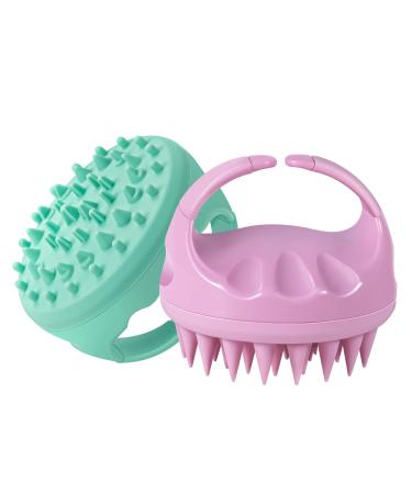 HEETA Hair Scalp Massager and Anti Cellulite Massager Scalp Scrubber for Hair Growth Silicone Cellulite Remover for Exfoliator Skin and Hair Care brush for Women Men and Kids (Pink & Green) - Buy Online on GoSupps.com