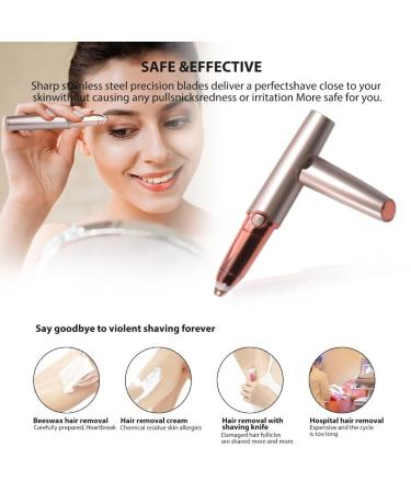Buy Rechargeable Eyebrow Trimmer for Women - Painless Facial Hair Remover Portable Razor with Extra Brushes (Rose Gold) - International Shipping - Buy Online on GoSupps.com