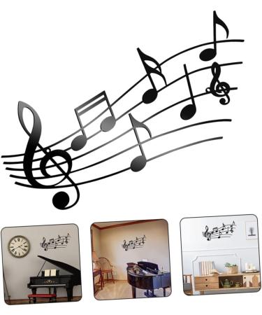 Zerodeko Studio Decor Musical Note Pendant Emblems Music Note Wall Decora Wall Backdrop Ornament Household Metal Flower Black 50x26.8cm - Buy Online on GoSupps.com