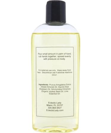 All Natural Lime Massage Oil - 100% Natural Ingredients Relaxing Scent for Men & Women - 8 oz Sweet Almond & Jojoba Oil - Buy Online on GoSupps.com
