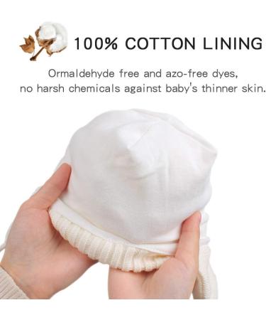 XIAOHAWANG Warm Kids Beanie | Winter Knitted Baby Hat for Boys Girls | Infant Toddler Toque with Pompom | 6-24 Months | White - Buy Online on GoSupps.com