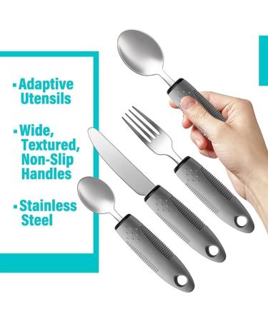 Dewedrt Adaptive Utensils Set Adaptive Utensils 4pcs for Hand Tremors Elderly Arthritis Parkinsons-Built Up Utensils - Buy Online on GoSupps.com