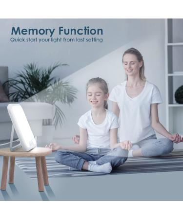 Ultra-Thin 10000 Lux Light Therapy Lamp | UV-Free, Touch Control, Stepless Brightness | 4 Timer Functions | Memory Function | 90 Rotatable Stand | White - Buy Online on GoSupps.com