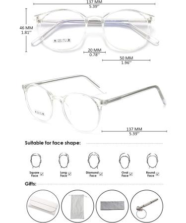 Koosufa Retro Round Blue Light Filter Glasses - Ultra Light TR90 Frames for Women | Anti-Fatigue Computer & Gaming Glasses with Case - Buy Online on GoSupps.com