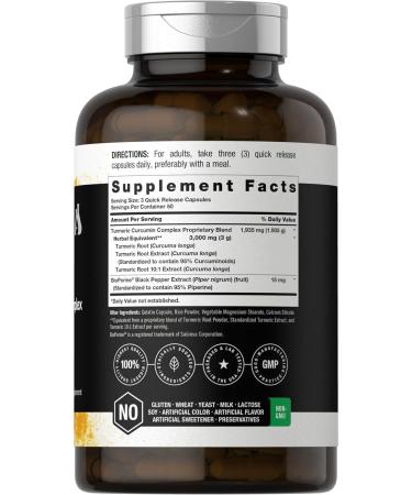 Horb ach Turmeric Curcumin 3000mg | 150 Capsules | Turmeric Supplement with Black Pepper Extract | Non-GMO Gluten Free Herbal Complex | by Berkshire Labs - Buy Online on GoSupps.com