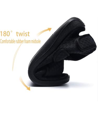 KXSM Men's Adjustable Diabetic Slipper Shoes | Extra Wide & Comfy Orthopedic Footwear for Diabetic & Surgery Recovery | Open Toe Breathable Design | 41 Black - Buy Online on GoSupps.com