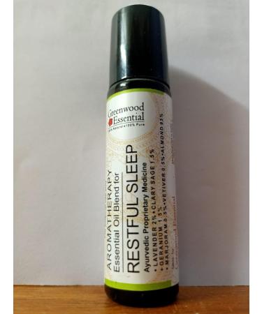 Greenwood Essential RESTFUL Sleep - Aromatherapy Essential Oil Blend of Pure Clary Sage Vetiver Marjoram Lavender & Geranium Essential Oils 10ml (0.33 oz) by Greenwood - Buy Online on GoSupps.com