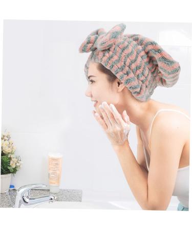 OHPHCALL 1pc Striped Dry Hair Cap Headband Hair Shower Cap Microfiber Hair Towel Women Bathing Hat Rapid Drying Towel Curly Hair Towel Fiber Quick Dry Women's Absorbent Cap 28x25cm As Shown - Buy Online on GoSupps.com