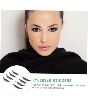 minkissy 4 Pairs False Eyelashes Eye Makeup Sticker Eye Liners Strip Stickers Shiny Eyeliner Stickers 3d False Eyelashes Reusable Eyelash Stickers Miss Double Eyelid Sticker Plastic Moment 4x1.5cm Green - Buy Online on GoSupps.com