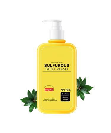 Sulfur Shower Gel Multi-Action Sulfur Facial Liquid Soap 300ml | Refreshing Shampoo Intense Cleansing Shampoo for Men and Women Travel Home Camping