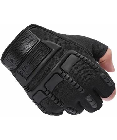 FANGIER Fingerless Tactical Gloves for Men - Lightweight Breathable Outdoor Sports Gloves for Shooting, Hunting, Motorcycling, Climbing - Black - Buy Online on GoSupps.com