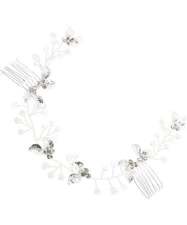 Beaupretty the wig bridal hair flower head bridesmaid hair crystal European and American crystal bride hair clips headgear the side wedding plastic pearl bride crystal hair Comb - Buy Online on GoSupps.com