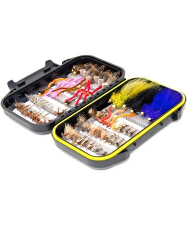 72-Piece Fly Fishing Flies Assortment for Trout & Bass | Dry, Wet, Nymphs, Streamers, Caddis, Wooly Buggers | Premium Lures - Buy Online on GoSupps.com