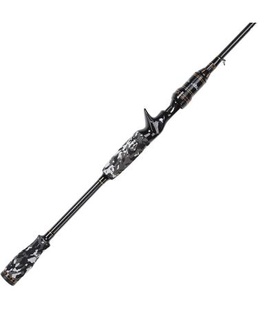Entsport E Series Camo Legend 2-Piece 7ft Casting Rod | 24 Ton Carbon Fiber | Baitcasting Fishing Rod with 2 Tips - Medium & Medium Heavy | Portable Baitcast Rod for Bass Fishing - Buy Online on GoSupps.com