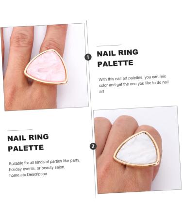 Didiseaon 2pcs Shell Ring Palette - Devil Horns Nail Art Mixing Plates for Gel Polish & Manicure Tools - Buy Online on GoSupps.com