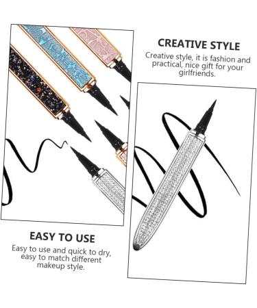 FOYTOKI 4 Pcs Diamond Eyeliner Waterproof Eyeliners Liquid Eye Liner Eyeliner Liquid Pen Silver Black - Buy Online on GoSupps.com