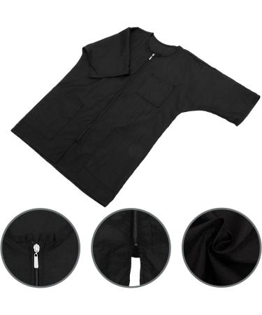 Buy Lurrose Short Sleeve Waterproof Salon Smocks & Hairdressing Capes - Black Nylon Cape for Barbers & Makeup Artists - Buy Online on GoSupps.com