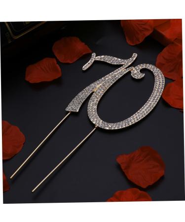OKUMEYR 70 Rhinestone Number Birthday Party Decor Crystal Decor Anniversary Rhinstone 10th Crystals Decor Happy Birthday Topper Wedding Decoration Wedding Supplies Cake - Buy Online on GoSupps.com