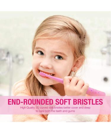 Vekkia Kids Electric Toothbrush Replacement Heads - 4 Pack, 3D Curved Soft Bristles, 7X More Plaque Removal, Pink - Perfect for Small Mouths - Buy Online on GoSupps.com