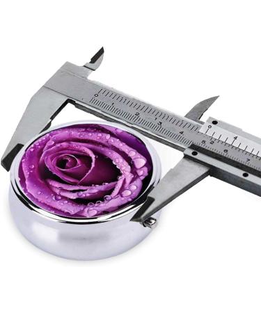 Purple Rose Mini Round Pill Box | 3 Compartment Travel Organizer | Portable Medicine Case for Pocket & Home - Buy Online on GoSupps.com