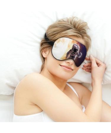 Astronaut Alone in Space Sleep Mask Eye Cover for Sleeping Blindfold with Adjustable Strap Blocks Light Night Travel Nap for Men Women - Buy Online on GoSupps.com