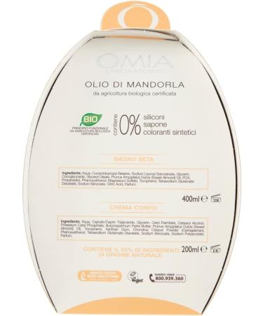 Omia - Body Almond Oil Contains a berry and a body cream Moisturizing emollient and regenerating Dematologically tested - Buy Online on GoSupps.com