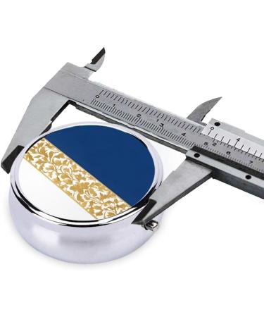 Gold Blue White Round Pill Box - 3 Compartment Mini Travel Medicine Organizer | Portable Vitamin Holder - Buy Online on GoSupps.com