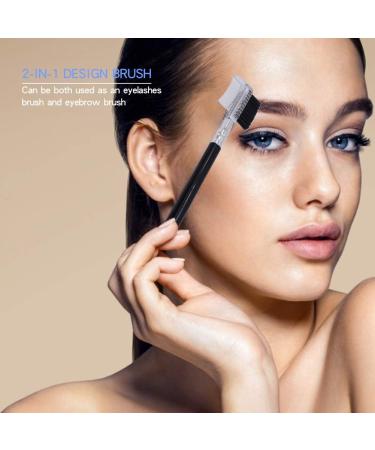 Brrnoo Makeup Brush Brow Brush Eyelash Eyebrow Brush Comb Wood Handle Double Head Extension Metal Steel Makeup - Buy Online on GoSupps.com