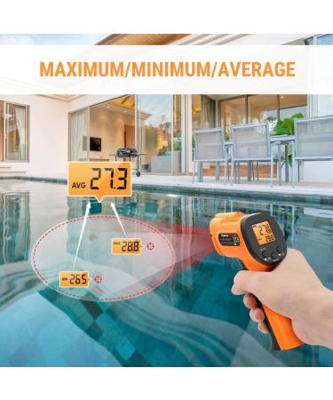 ThermoPro TP30 Infrared Thermometer -50 C to 550 C | Laser Temp Measurement for AC Car Engines & More | Max/Min/AVG Values | Adjustable Emission Level - Buy Online on GoSupps.com