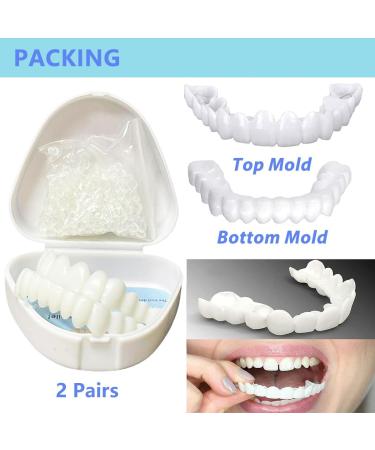 Buy Dazluxe Instant Veneers - 2 Pairs of Artificial Teeth for a Perfect Temporary Smile | Dentures & Covers for Bad Teeth - Unisex - Buy Online on GoSupps.com