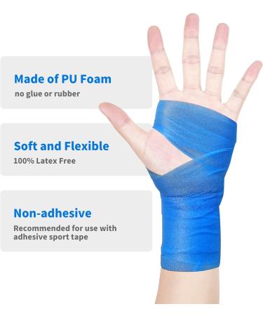 Buy Blue Pre Wrap Tape - 3 Rolls of Athletic Foam Underwrap for Hair & Sports | International Shipping Available - Buy Online on GoSupps.com