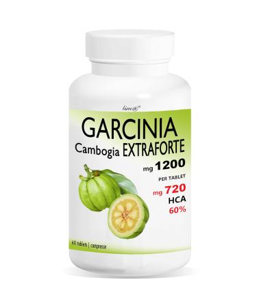 Garcinia Cambogia Extraforte 1200mg per tablet - 60 tablets - 100% pure (720mg HCA per tablet) 100% natural - Italian product