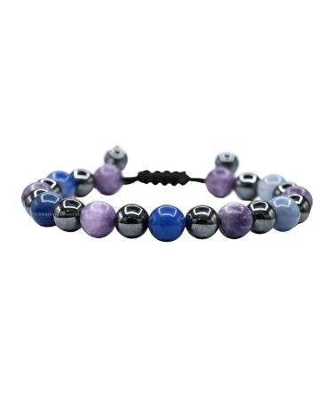 Gemstone Stop Drinking Alcohol Manifestation Bracelet Lepidolite Blue Aventurine Hematite -  Quit Alcohol