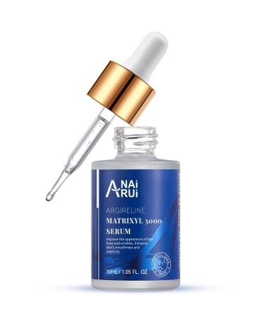 ANAI RUI 10% Argireline Serum+ Matrixyl 3000 Pure Hyaluronic Acid For Face Deep Wrinkle Reducer Anti-Aging Collagen Boosting Peptides Serum for Face1.05 Fl.oz Blue