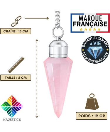  Majestic's Natural Rose Quartz Divination Pendulum 12-Faceted Cone with Witness Chamber PRESTIGE Collection Rose Quartz Stone Dowsing Pendulum 19 GR LIFETIME GUARANTEE  - Buy Online on GoSupps.com