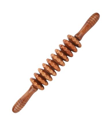 Jiawu manual fascia massage roller made of wood hand massage roller made of wood with a comfortable handle body massage device for relieving cellulite wounds tiredness reducing muscle tension (1#)