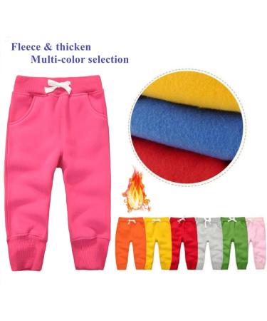 CuteOn Unisex Kids Elastic Waist Cotton Warm Trousers Rose Red (1-5 Years) - Buy Online on GoSupps.com