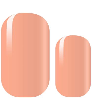 Avoa Beauty nail film -"Peach Perfect" opaque peach nude single -colored design 16 thin self -adhesive long -lasting nail wraps